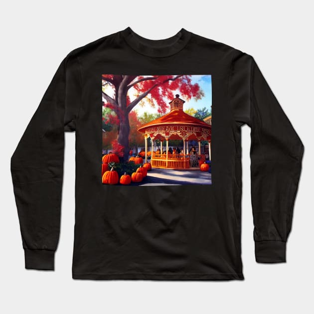 Stars Hollow at Autumn - Halloween - Pumpkins Long Sleeve T-Shirt by Fenay-Designs